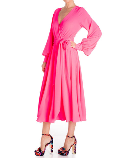 Venus Midi Dress - Neon Pink by Meghan Fabulous