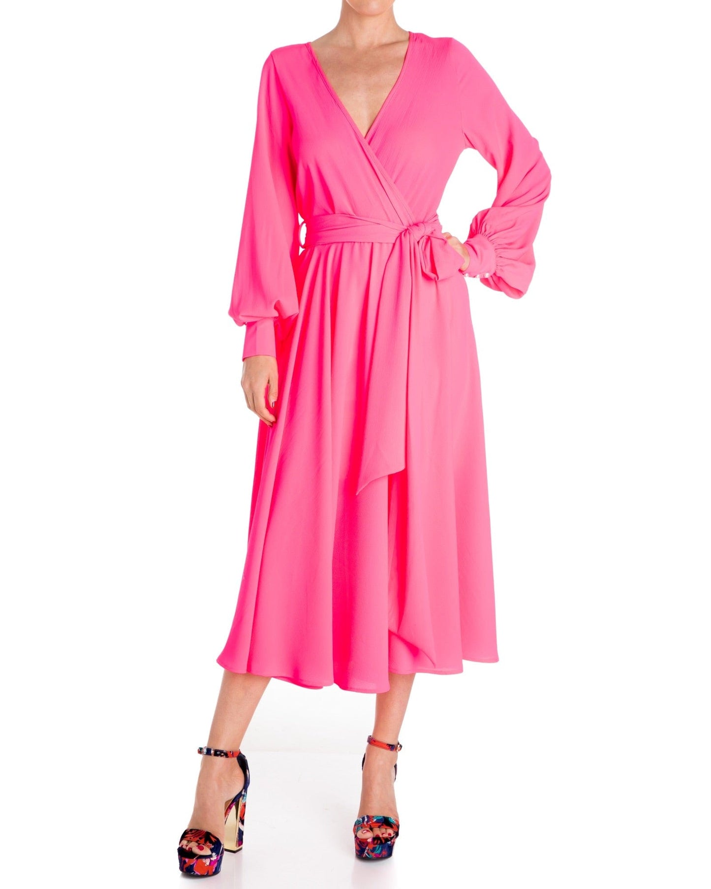 LilyPad Midi Dress - Neon Pink by Meghan Fabulous