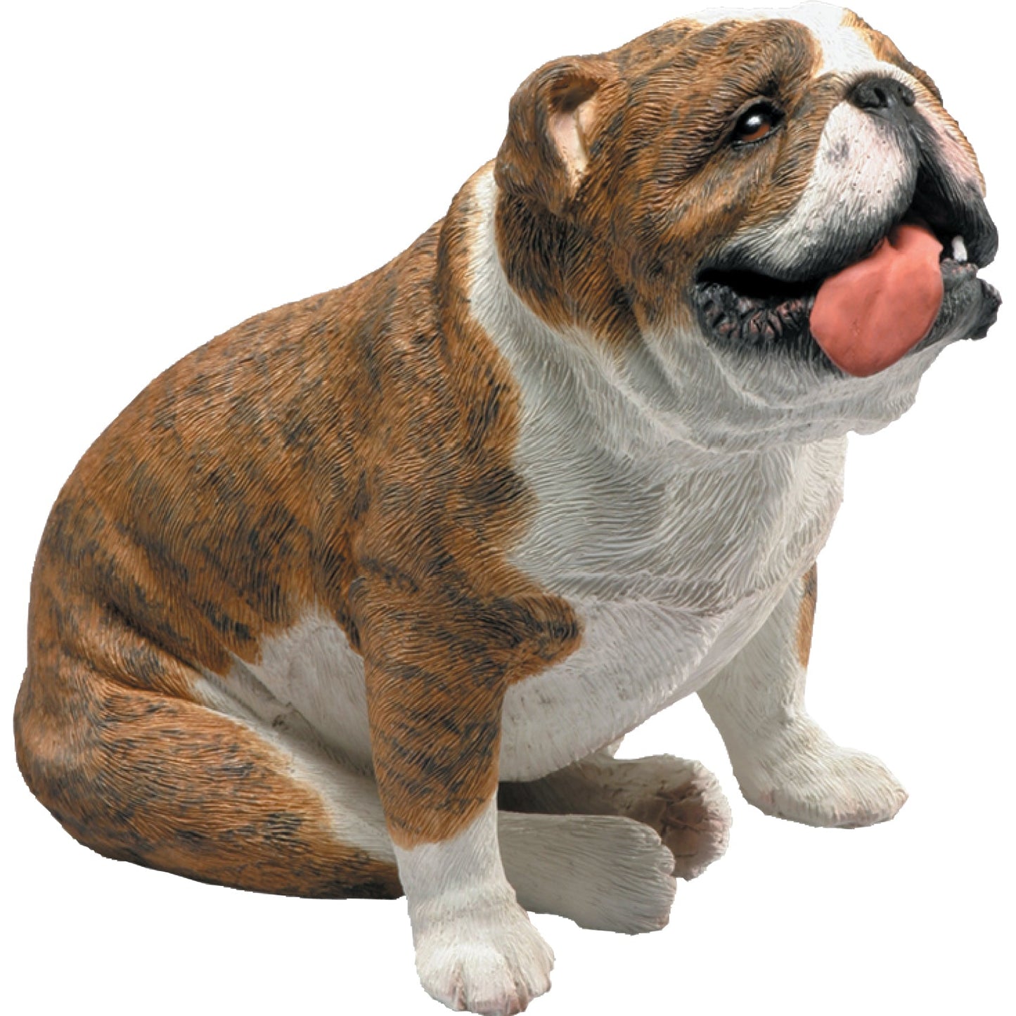 Sandicast "Mid Size" Sitting Brindle Bulldog Sculpture by Present Paper