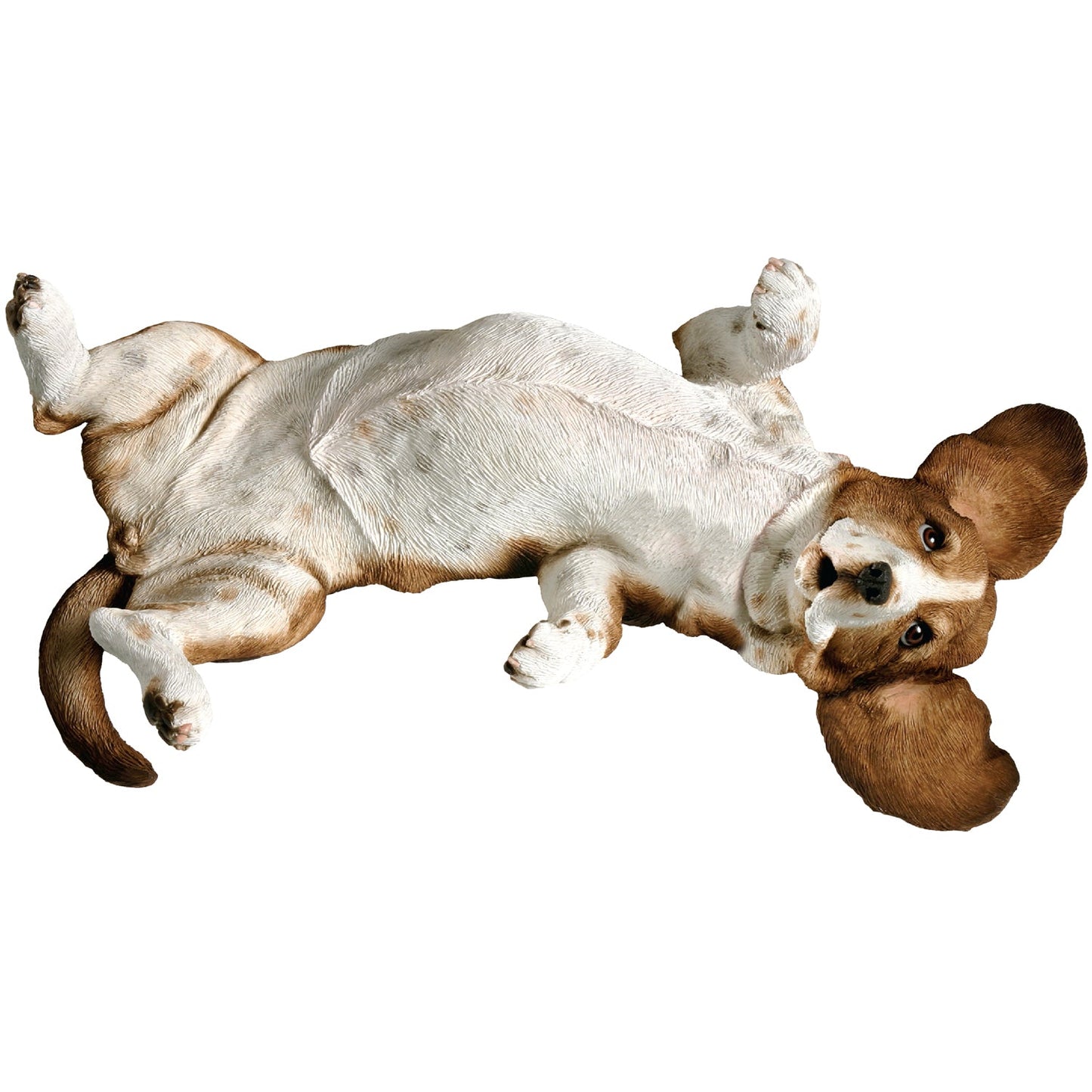 Sandicast "Mid Size" On Back Basset Hound Dog Sculpture by Present Paper