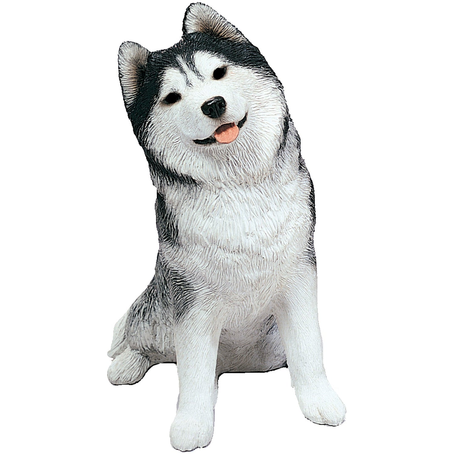 Sandicast "Mid Size" Sitting Gray Siberian Husky Dog Sculpture by Present Paper