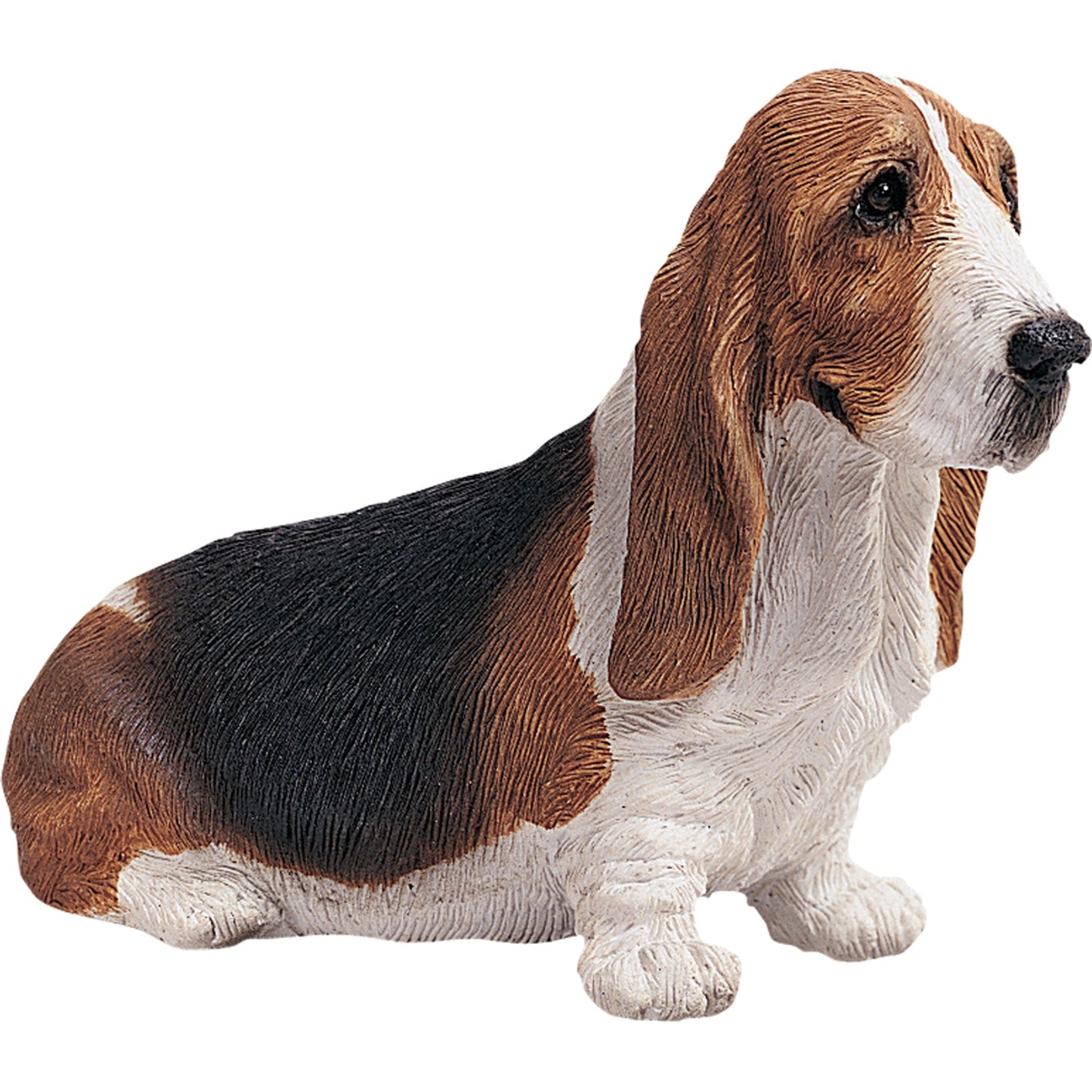 Sandicast "Mid Size" Sitting Basset Hound Dog Sculpture by Present Paper