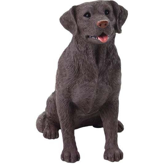 Sandicast "Mid Size" Sitting Chocolate Labrador Retriever Dog Sculpture by Present Paper