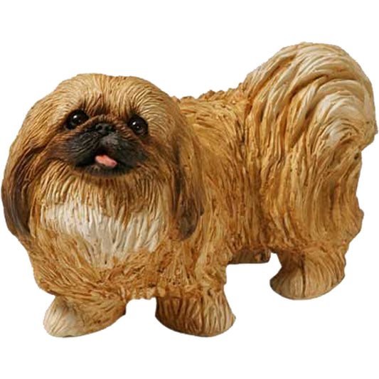 Sandicast "Mid Size" Standing Red Pekingese Dog Sculpture by Present Paper