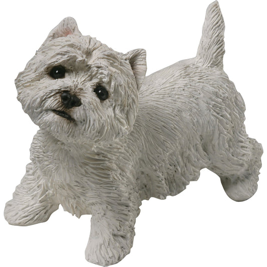 Sandicast "Mid Size" Standing West Highland White Terrier Dog Sculpture by Present Paper