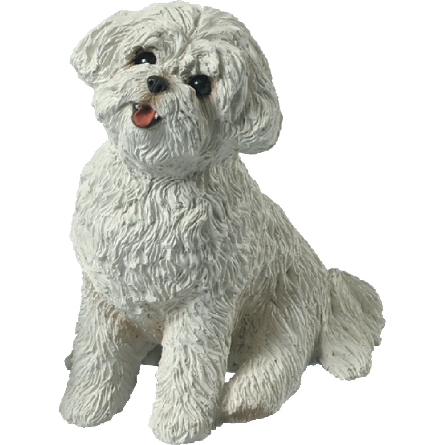 Sandicast "Mid Size" Sitting Bichon Frise Dog Sculpture by Present Paper