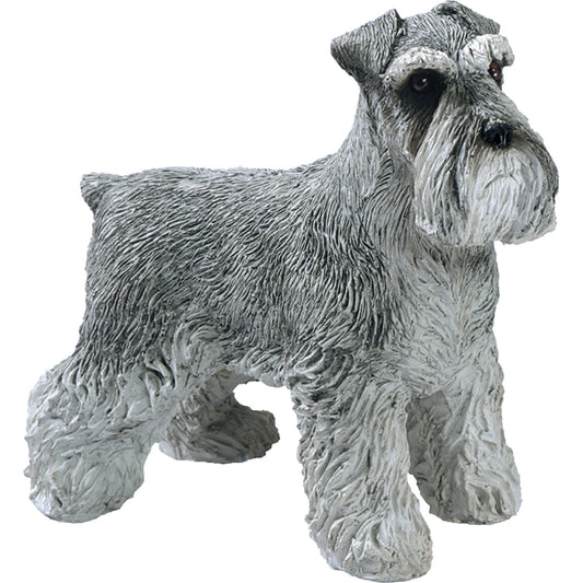 Sandicast "Mid Size" Standing Gray UC Schnauzer Dog Sculpture by Present Paper