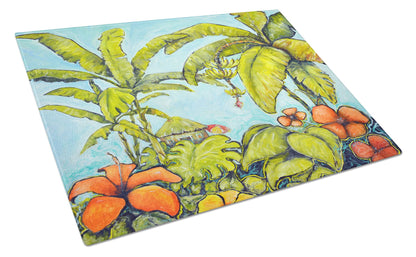 Banana Cabana Glass Cutting Board Large MW1268LCB by Caroline's Treasures