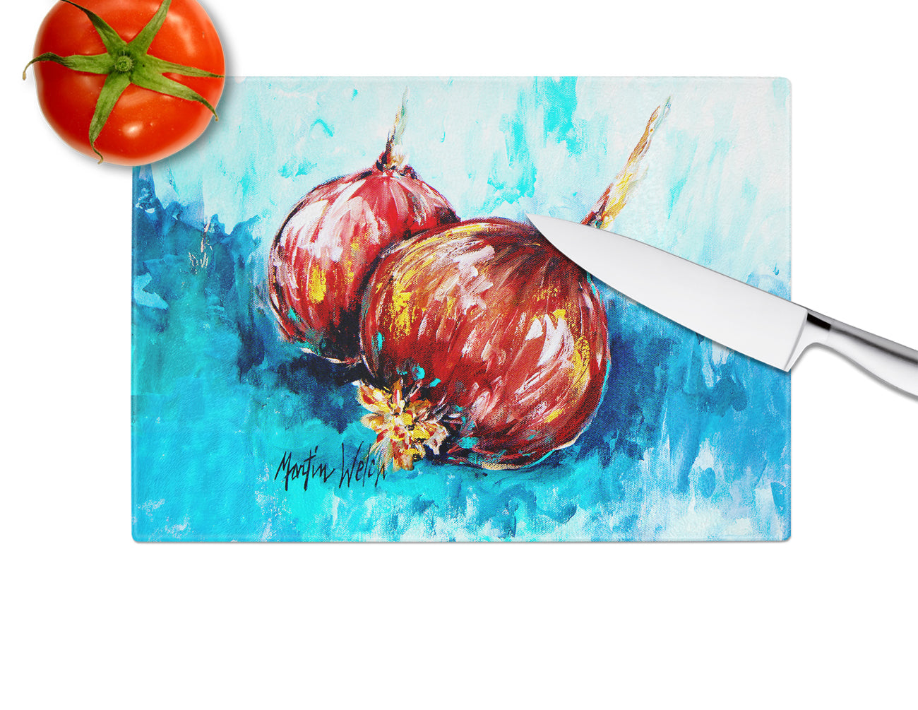 Onion Funions Glass Cutting Board by Caroline's Treasures