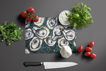 Oyster Lily Glass Cutting Board by Caroline's Treasures