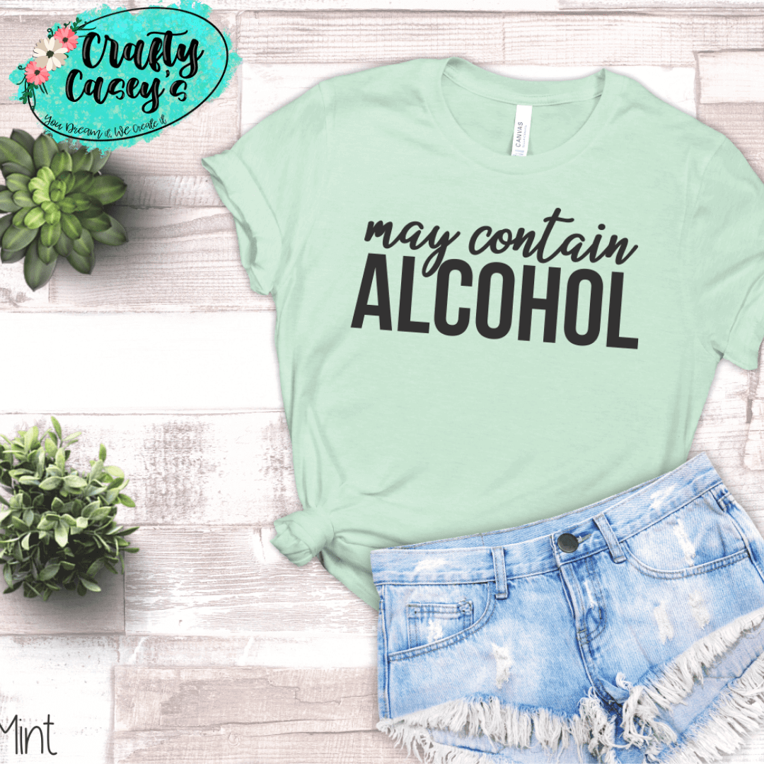 May Contain Alcohol-Funny-Women's Unisex- t-shirt by Crafty Casey's