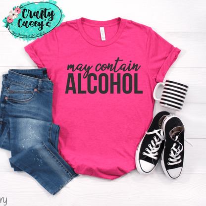 May Contain Alcohol-Funny-Women's Unisex- t-shirt by Crafty Casey's