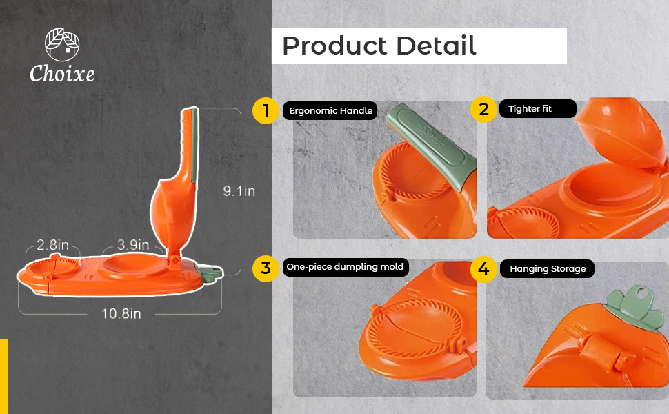 2-in-1 Manual Dough Press. Dumpling Empanada Pastries Maker by Choixe