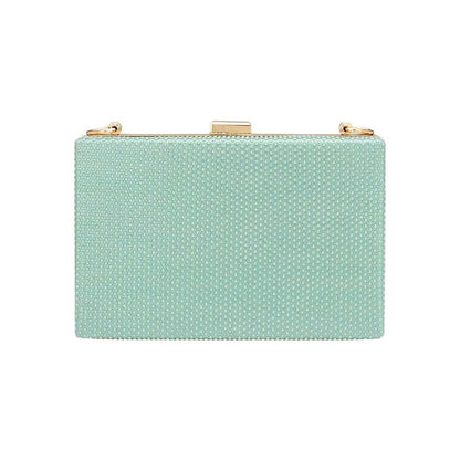 Shimmery Rectangle Evening Clutch Crossbody Bag by Madeline Love