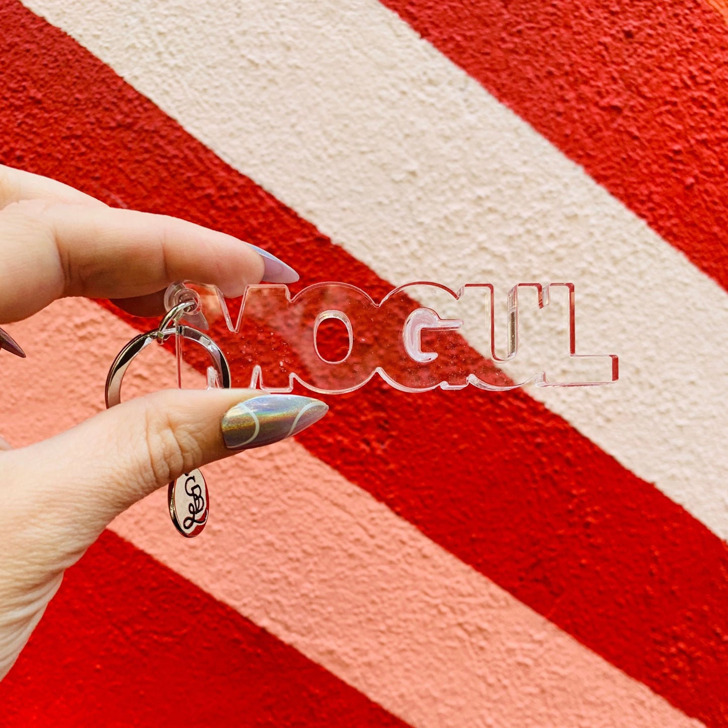 Mogul Acrylic Word Key Chain | Clear Word Shaped Keyholder by The Bullish Store