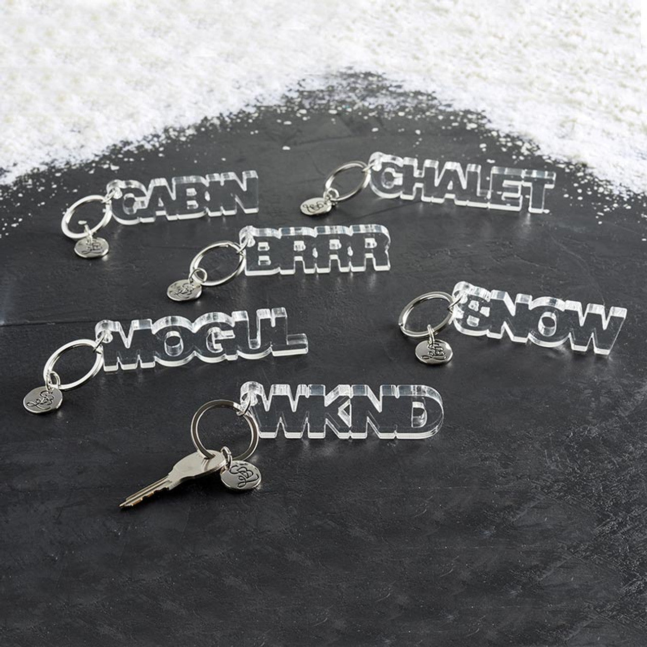 Mogul Acrylic Word Key Chain | Clear Word Shaped Keyholder by The Bullish Store