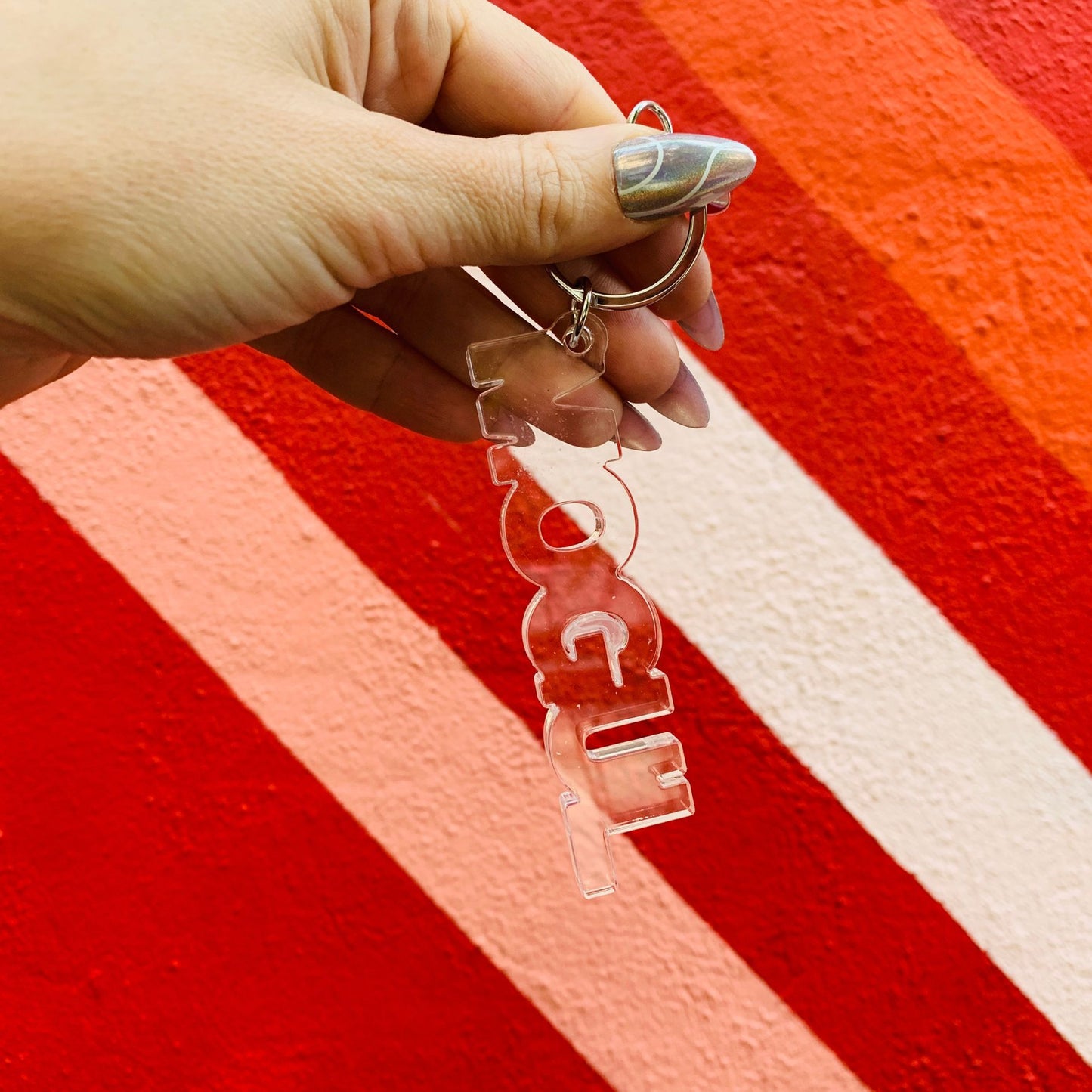 Mogul Acrylic Word Key Chain | Clear Word Shaped Keyholder by The Bullish Store