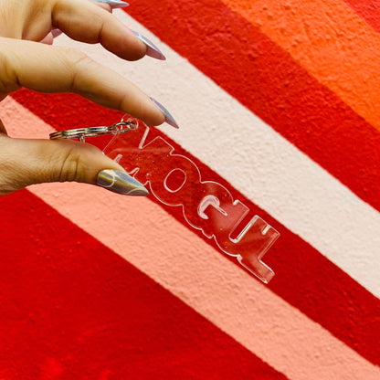 Mogul Acrylic Word Key Chain | Clear Word Shaped Keyholder by The Bullish Store