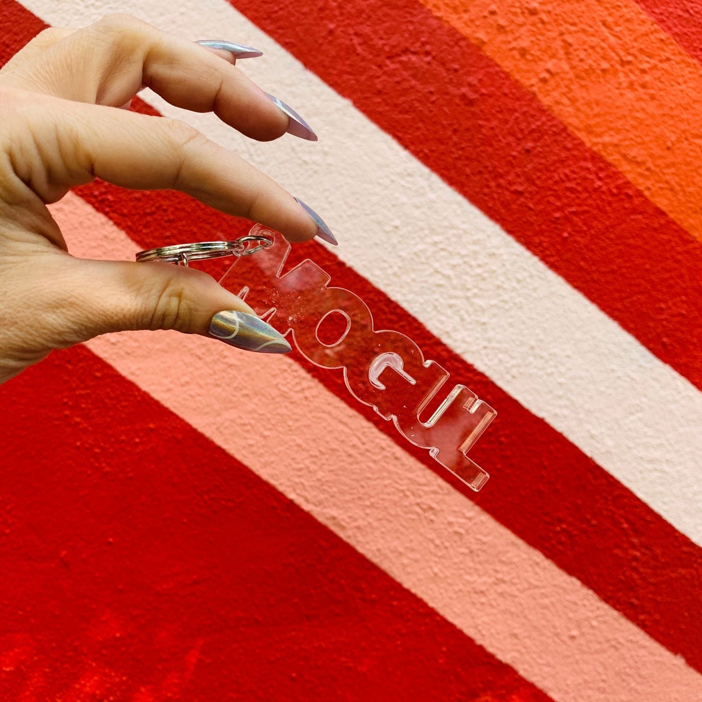 Mogul Acrylic Word Key Chain | Clear Word Shaped Keyholder by The Bullish Store