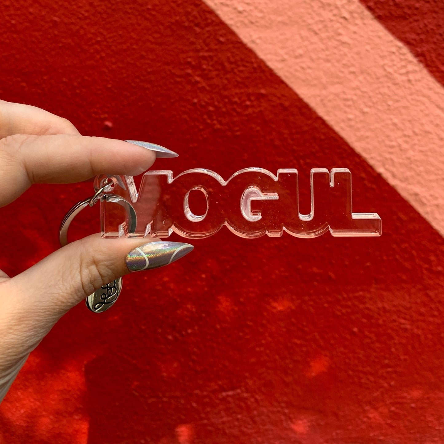 Mogul Acrylic Word Key Chain | Clear Word Shaped Keyholder by The Bullish Store