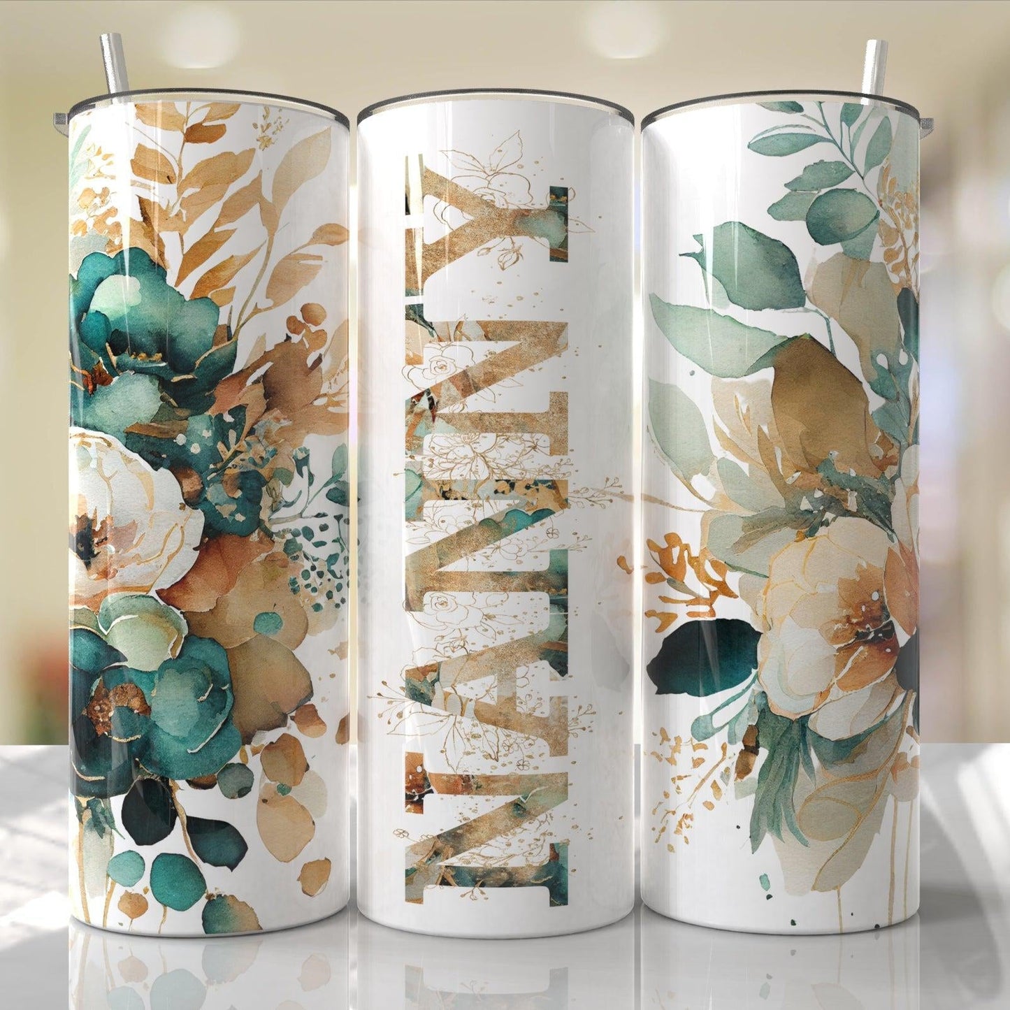 Mom, Grandma, Nanna, Emeral Green Roses Customize W/ Your Favorite Mama Tumbler by Crafty Casey's