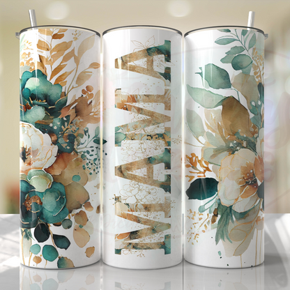 Mom, Grandma, Nanna, Emeral Green Roses Customize W/ Your Favorite Mama Tumbler by Crafty Casey's