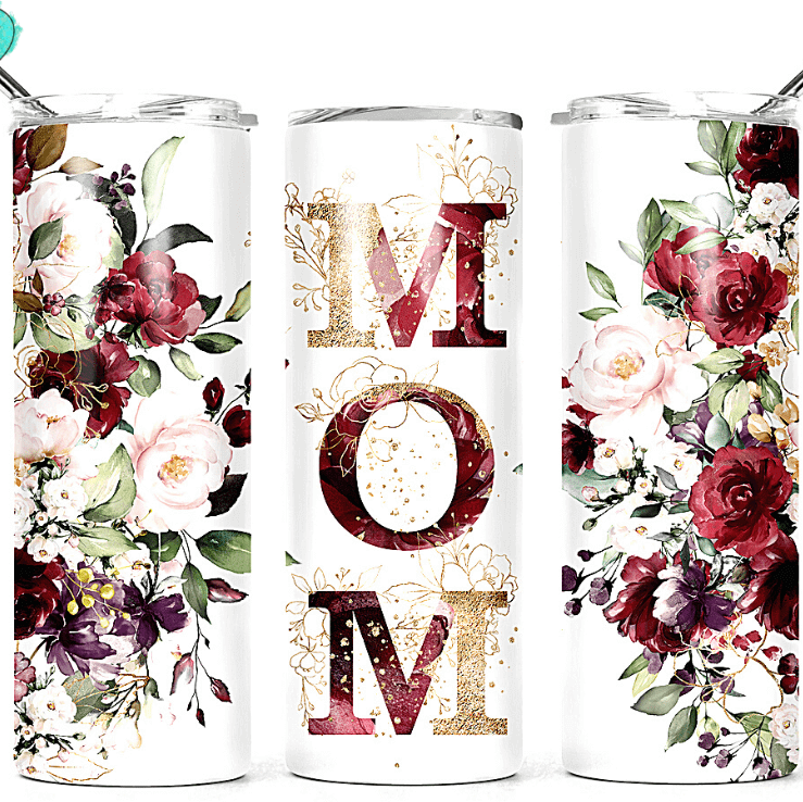 Mom Roses Valentine Drink Tumbler by Crafty Casey's