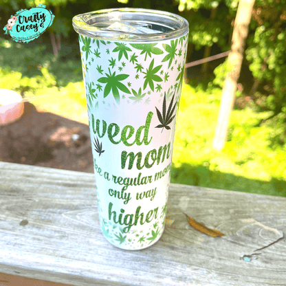 Mom Skull Weed Mom Only Higher Funny Tumbler by Crafty Casey's