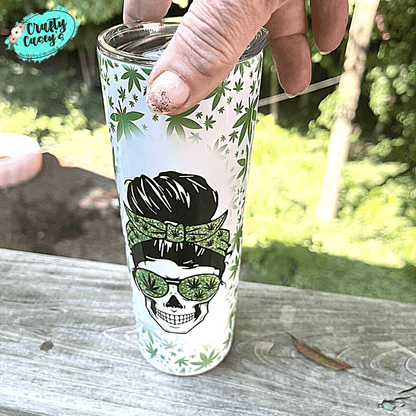 Mom Skull Weed Mom Only Higher Funny Tumbler by Crafty Casey's