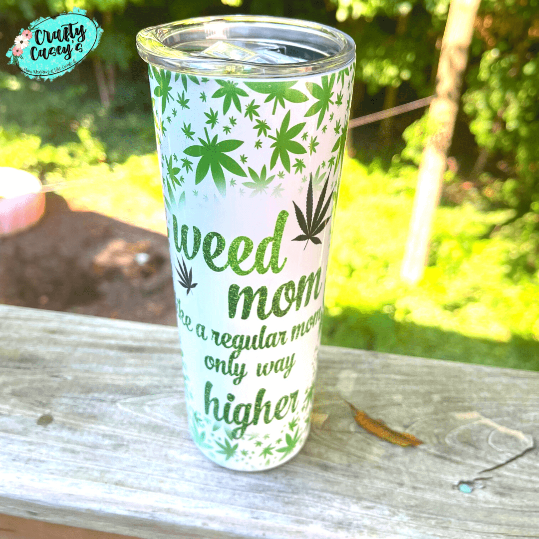 Mom Skull Weed Only Higher Funny Tumbler by Crafty Casey's