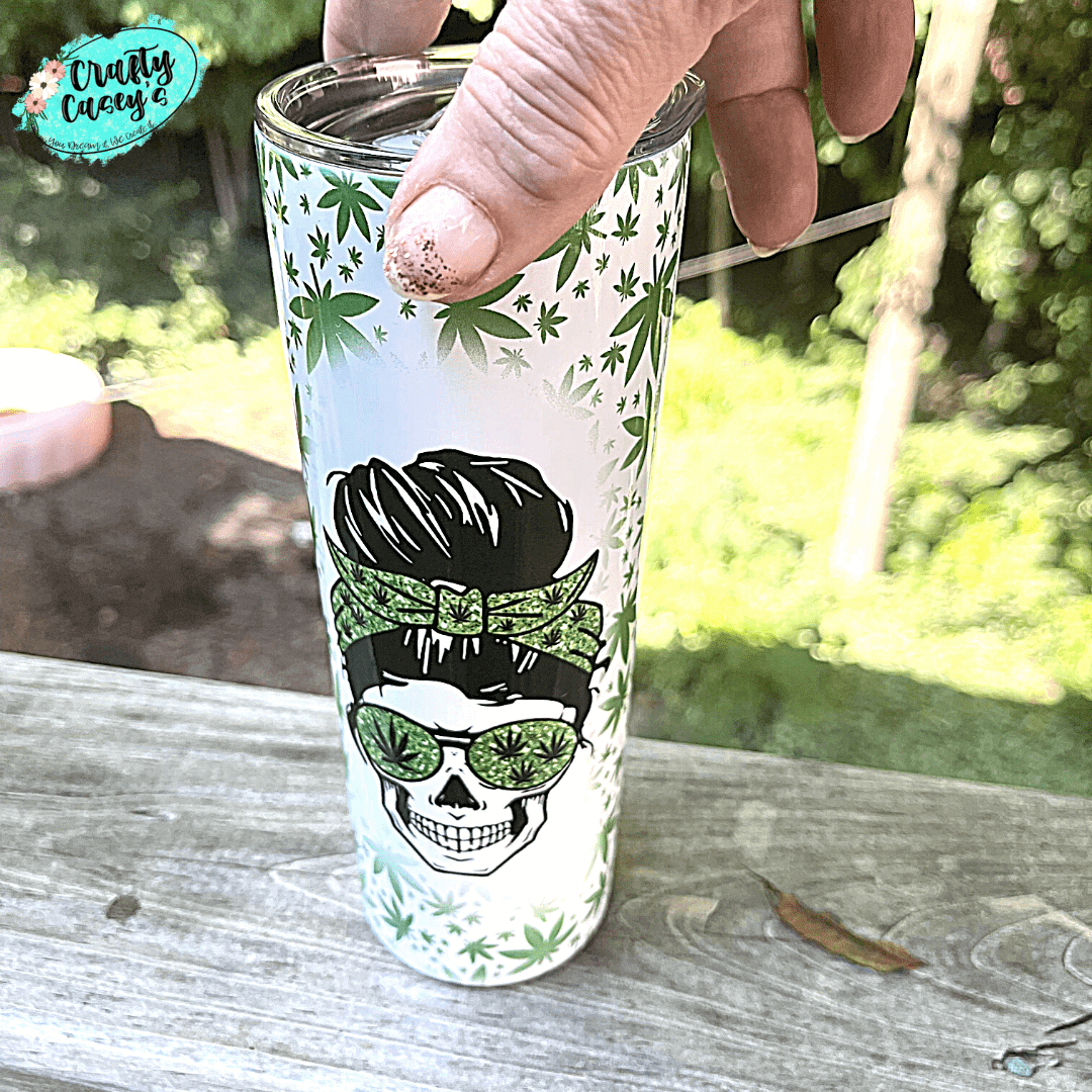 Mom Skull Weed Only Higher Funny Tumbler by Crafty Casey's