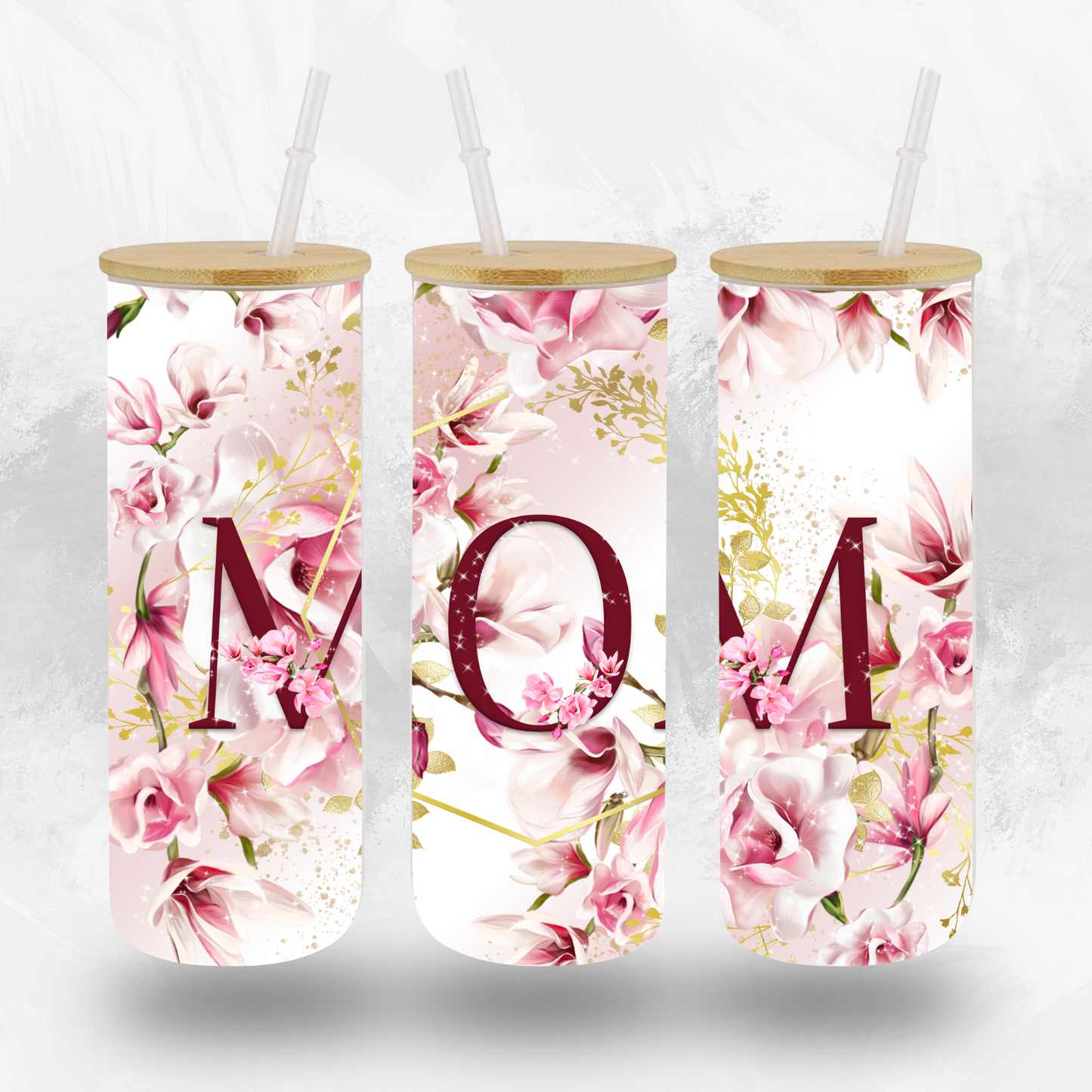 Mom Wildflower Glass Tumbler by Crafty Casey's