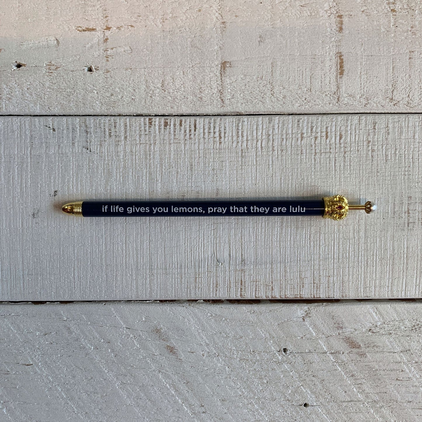 Moments of Genius Navy Blue Crown Pen Set of 12 | Giftable Quote Pens | Novelty Office Desk Supplies by The Bullish Store