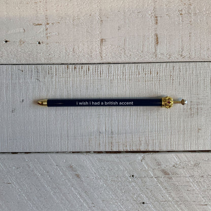 Moments of Genius Navy Blue Crown Pen Set of 12 | Giftable Quote Pens | Novelty Office Desk Supplies by The Bullish Store