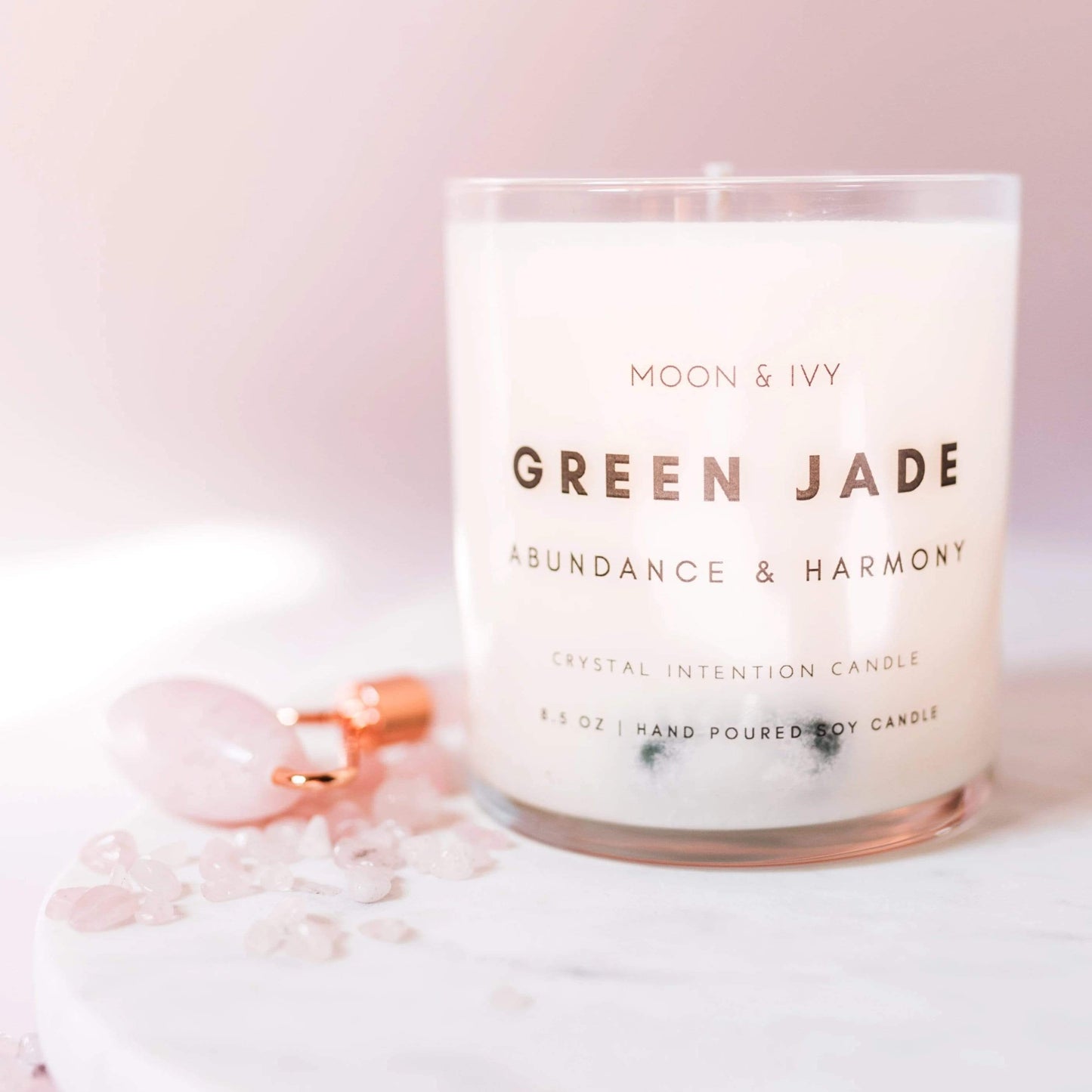 Jade Crystal Candle by Moon & Ivy