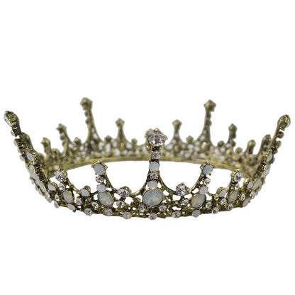 Moonlight Ice Queen Royalty Crown Tiara in Opal and Champagne Gold or Silver (2 Options) by The Bullish Store