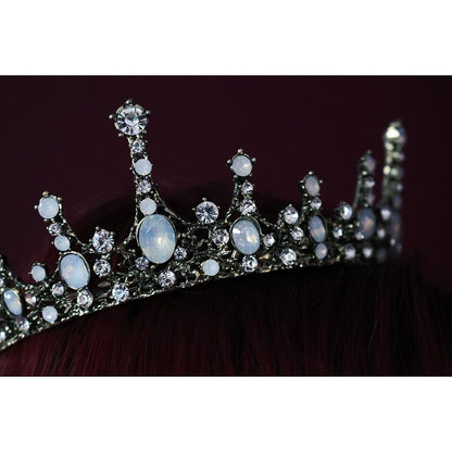 Moonlight Ice Queen Royalty Crown Tiara in Opal and Champagne Gold or Silver (2 Options) by The Bullish Store