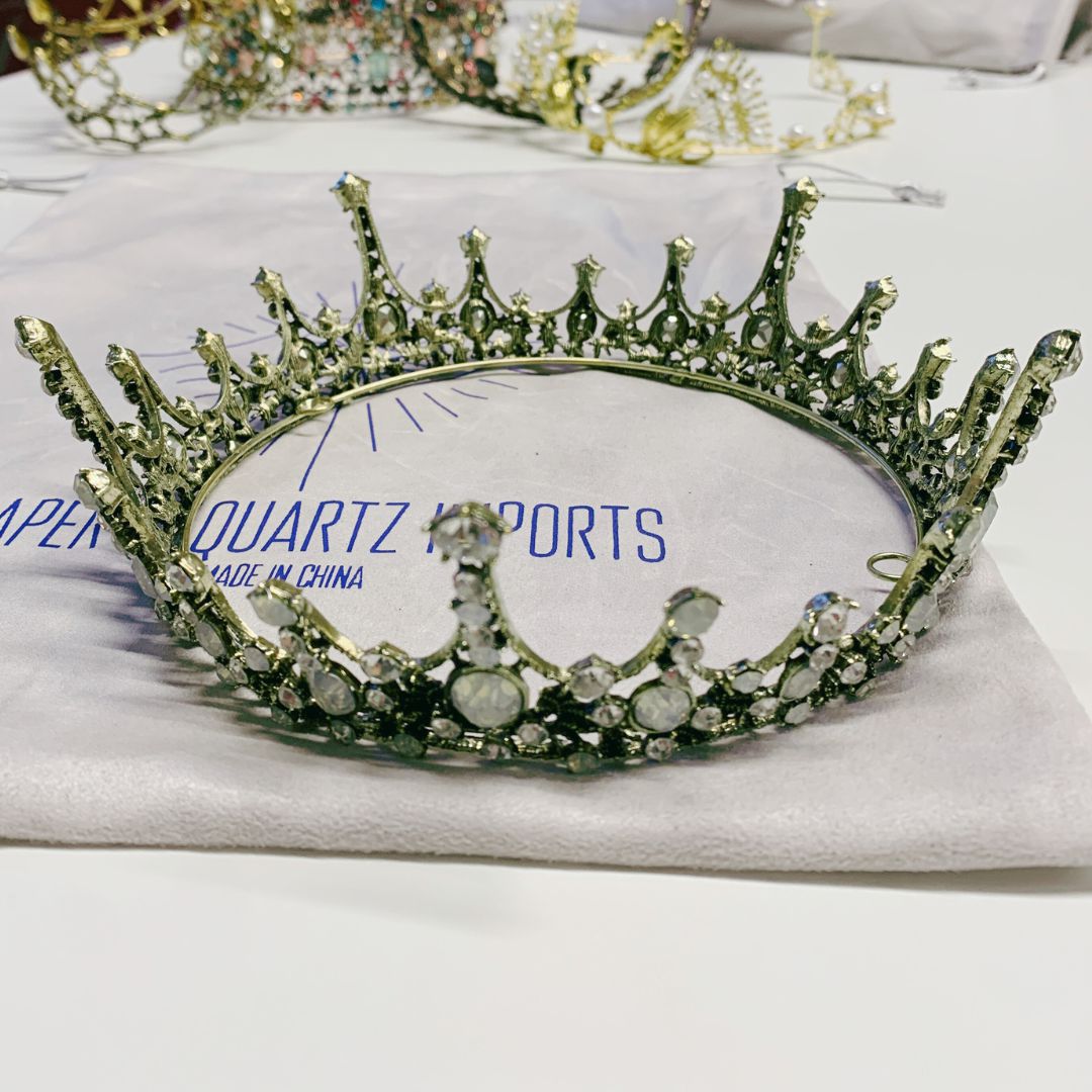 Moonlight Ice Queen Royalty Crown Tiara in Opal and Champagne Gold or Silver (2 Options) by The Bullish Store