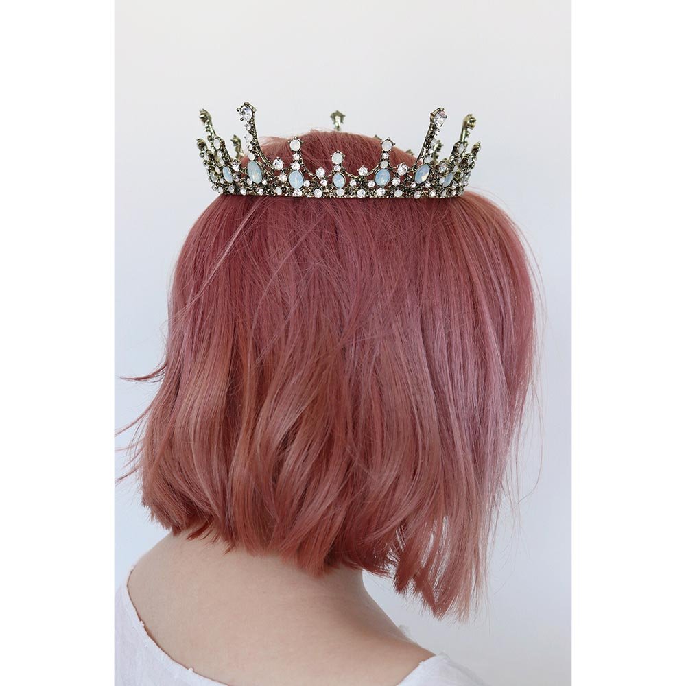 Moonlight Ice Queen Royalty Crown Tiara in Opal and Champagne Gold or Silver (2 Options) by The Bullish Store