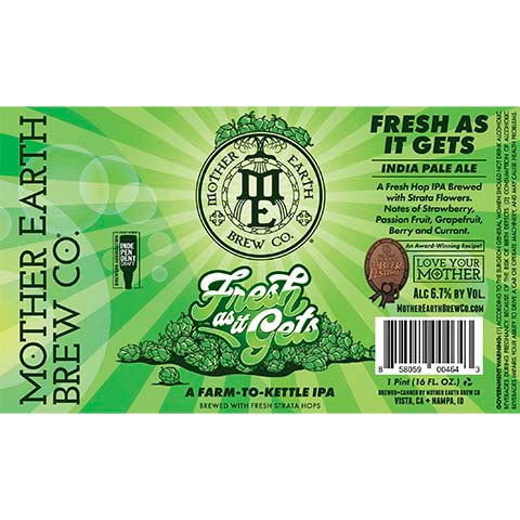 Mother Earth Fresh As It Gets IPA by CraftShack Liquor Store