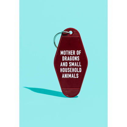 Mother of Dragons and Small Household Animals Motel Style Keychain in Dark Red by The Bullish Store