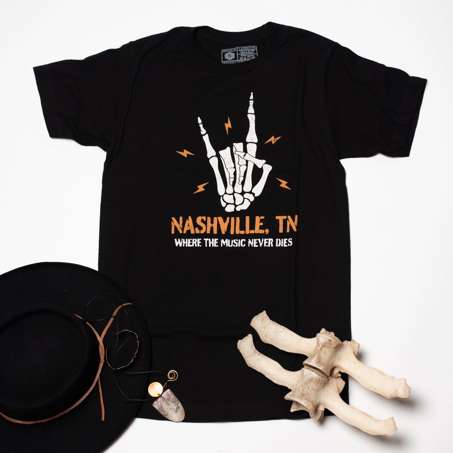 Music Never Dies Tee by Music City Creative