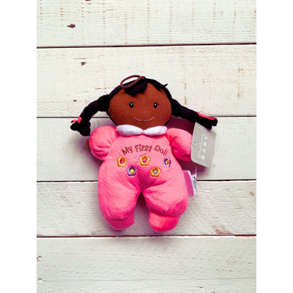 My 1st Doll in Hot Pink | African-American Soft Plush 8" Doll | Baby Gift by The Bullish Store