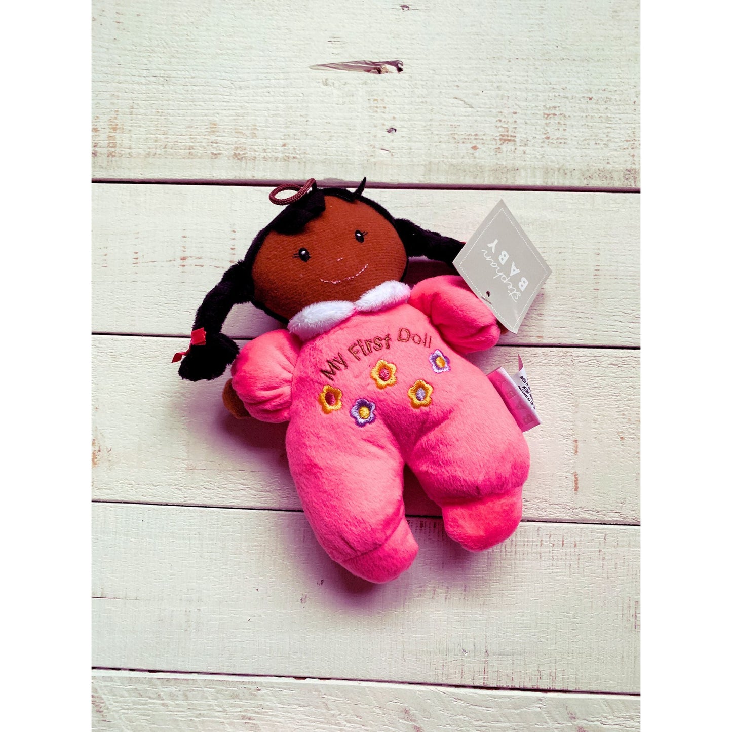 My 1st Doll in Hot Pink | African-American Soft Plush 8" Doll | Baby Gift by The Bullish Store