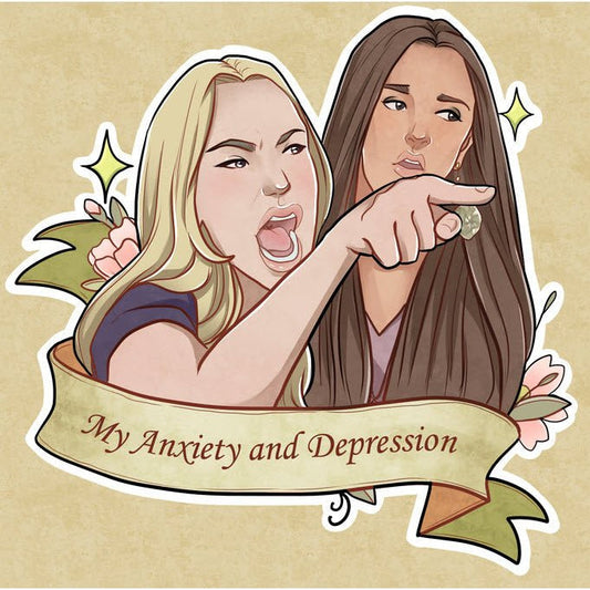 My Anxiety and Depression Meme Sticker by The Bullish Store