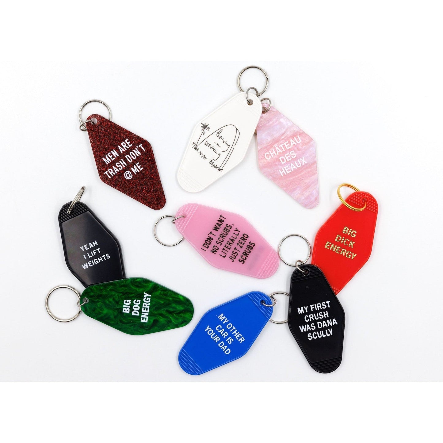 My First Crush Was Dana Scully Motel Style Keychain in Black by The Bullish Store