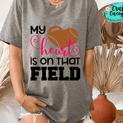 My Heart Football Is On That Field Unisex Tee by Crafty Casey's