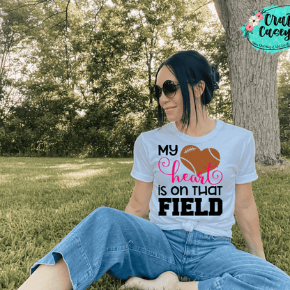 My Heart Football Is On That Field Unisex Tee by Crafty Casey's