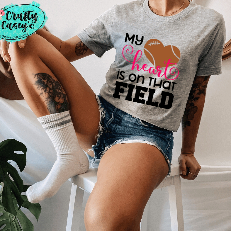 My Heart Football Is On That Field Unisex Tee by Crafty Casey's