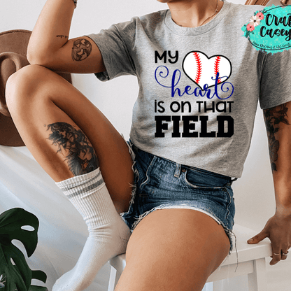 My Heart Is On That Field Baseball Unisex Tee by Crafty Casey's